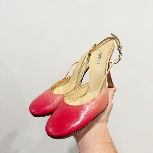 Prada Vintage Ombré Pink Slingback Pump Heels - Picture 16 of 16